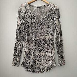 Day Trip Fairy Grunge Size XL Burnout Velvet Sheer Ruched Top Whimsigoth Leopard